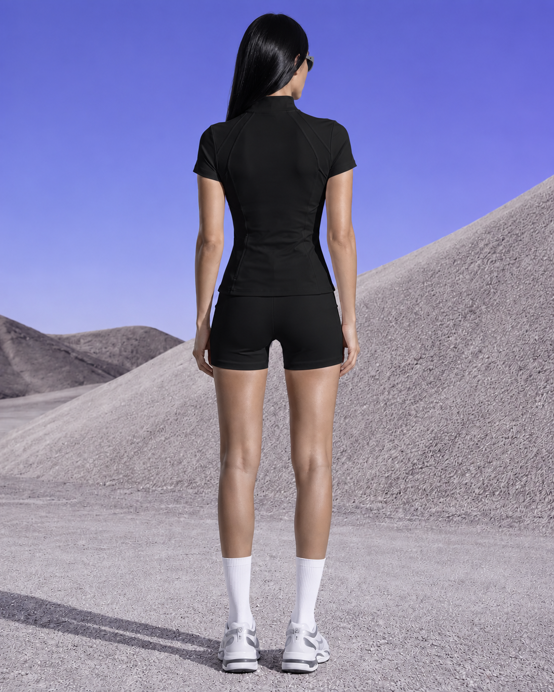 Salt Opera Aero Jacket 001 in black, detail view on model
